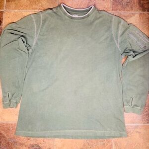 Kuhl Green Long Sleeve Tee with Ribbed Crew Neck